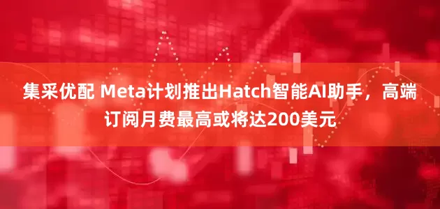 集采优配 Meta计划推出Hatch智能AI助手，高端订阅月费最高或将达200美元